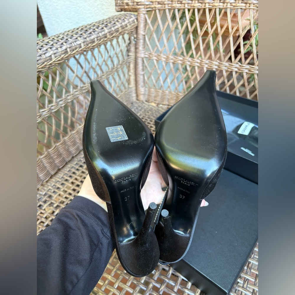 SAINT LAURENT Chacha Pump in Nero & Crystal Velvet New in Box! - Picture 11 of 16